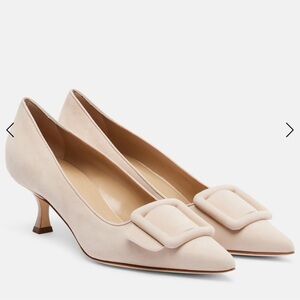 Manolo Blahnik Maysale 50 Suede Pumps